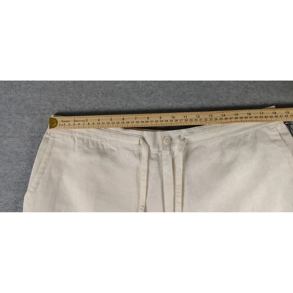NWF PARC 81 Linen Blend Drawstring  Pant Mens Sz  36x31  Ivory  Leisure Resort